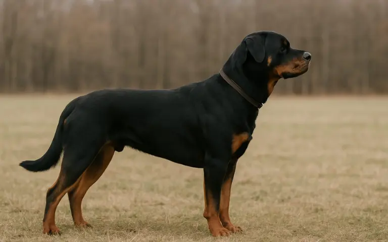 Rottweiler Dog Side Pose