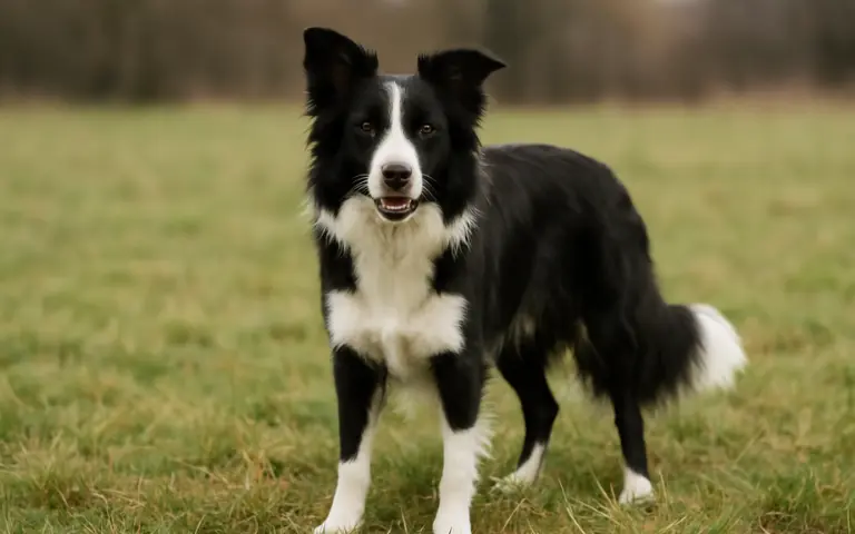 Beautiful Border Collie posing outdoors in natural light